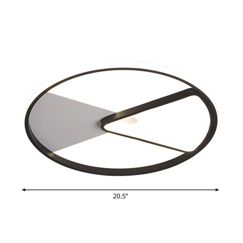 Simple Sector Frame Flushmount Light Acryl 16.5 "/20.5" Wide LED Bedroom Flush Mount Halterung in Schwarz, Weiß/Warm Licht