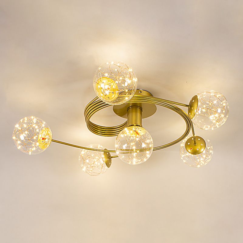 Contemporáneos de la esfera de la esfera de al ras Luces de montaje de altura de vidrio en oro