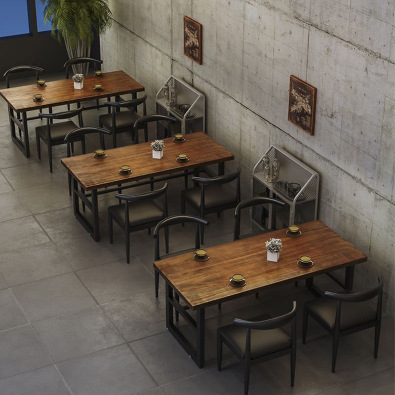 Rectangle Dining Table Industrial Home Kitchen Trestle Base Table