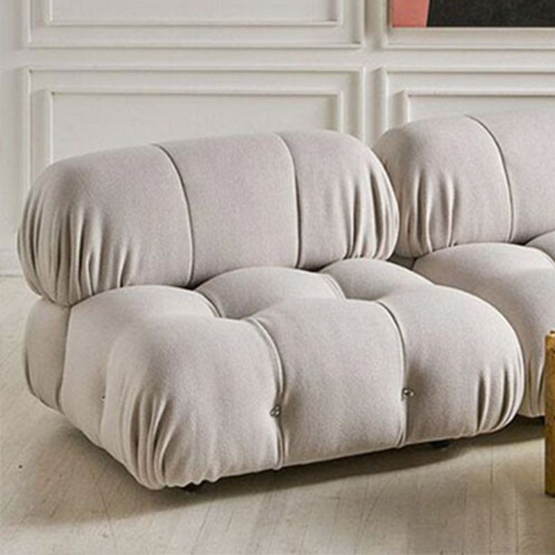 Contemporary Biscuit Back Sofa 26.38"High Wool Couch for Living Room,White