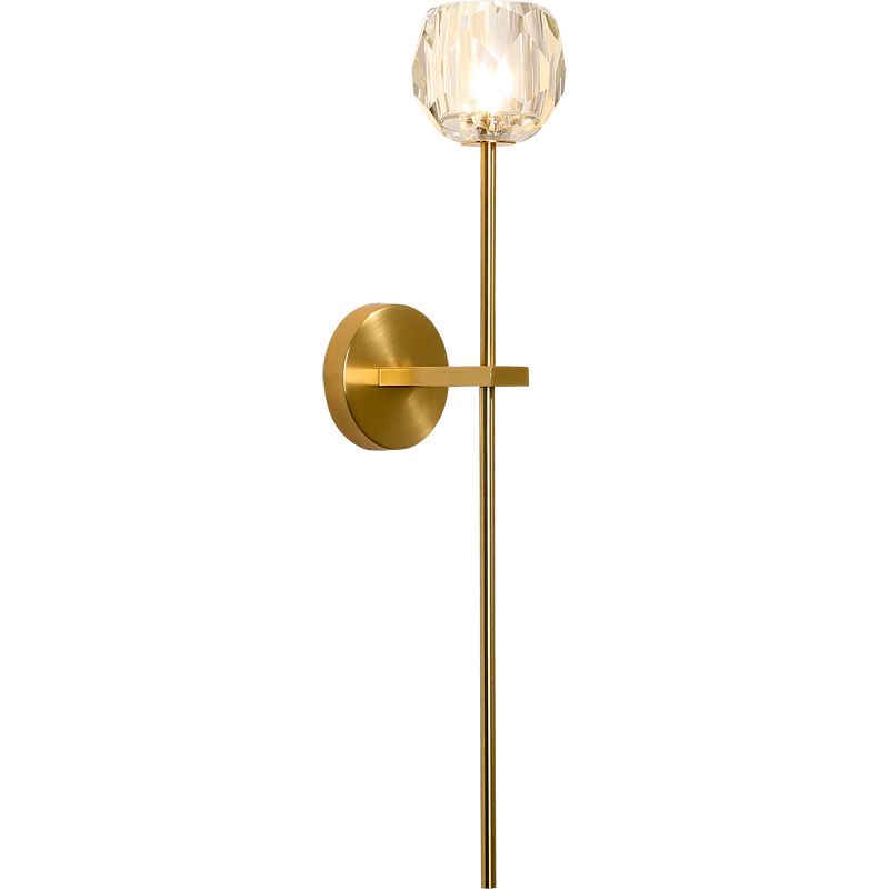 1-Licht-Kristallwand montiertem Licht moderner Stil Goldkugel Wandleuchte