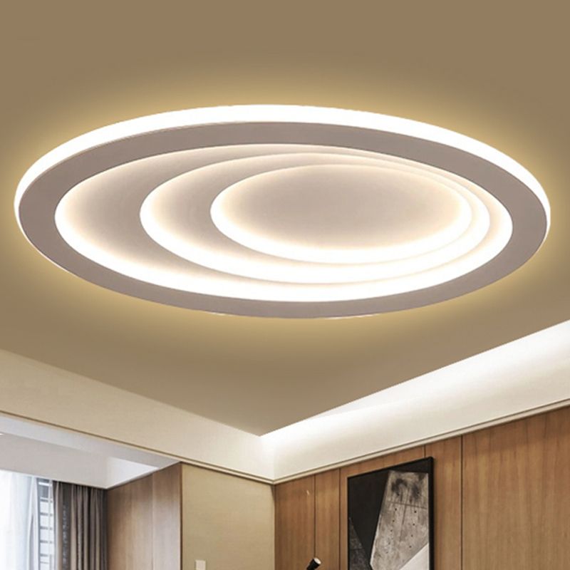 23.5"/29.5"/33.5" Wide Oval Living Room Ceiling Lamp Acrylic LED Modern Flush Mount in Warm/White Light
