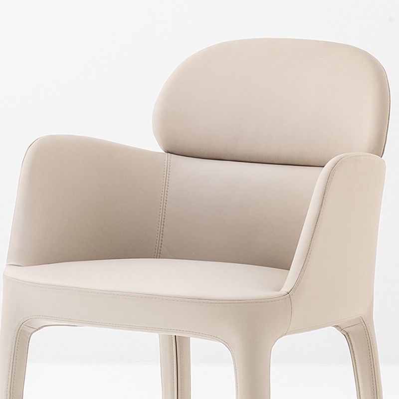 Leather Parsons Arm Chair Indoor Dining Chair for Dining Room