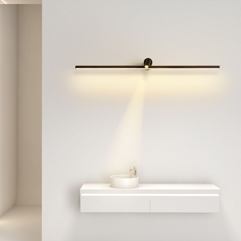Simplicity Elongated Vanity Mirror Lights Metallic Wall Light Fixtures for Bathroom