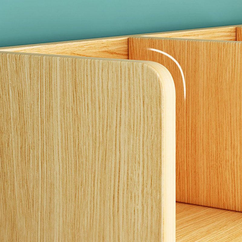 Closed Back Bookshelf Contemporary Solid Wood Bookcase with Doors