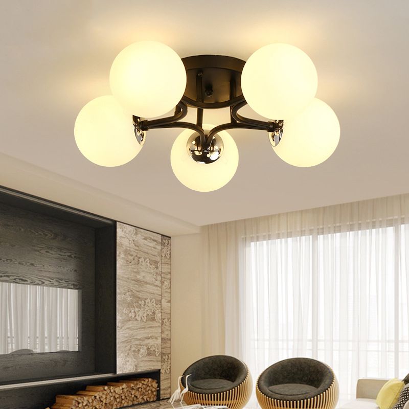 Glass Ball Shape Flush Ceiling Light Modern Multi Lights Flush Light Fixtures