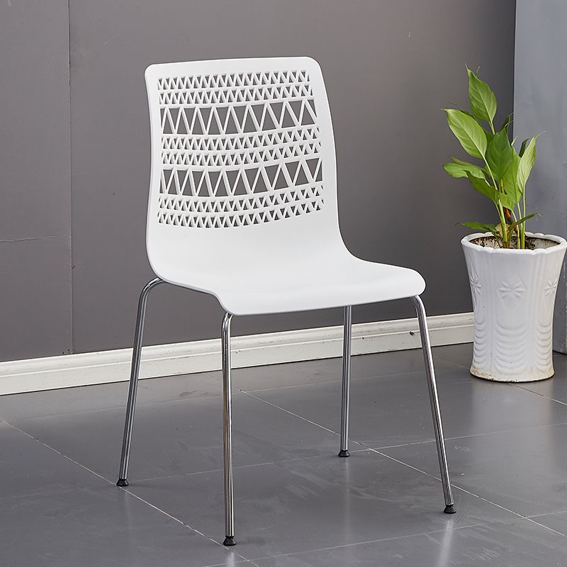 Sillas sin brazos apilables de estilo moderno, silla lateral con respaldo sólido