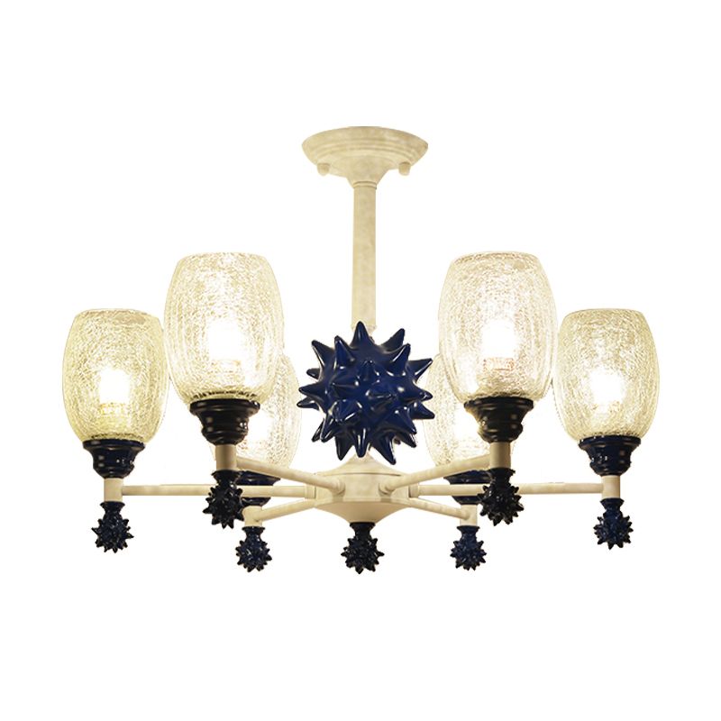 Ovaler Schatten Kronleuchter mit Seeigel Mediterraner Glas hängend Licht für Baby Schlafzimmer