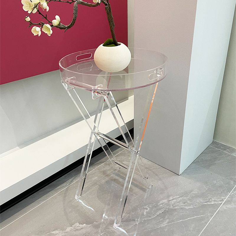 Modern Transparent End Table Round/Rectangular Acrylic Side Table