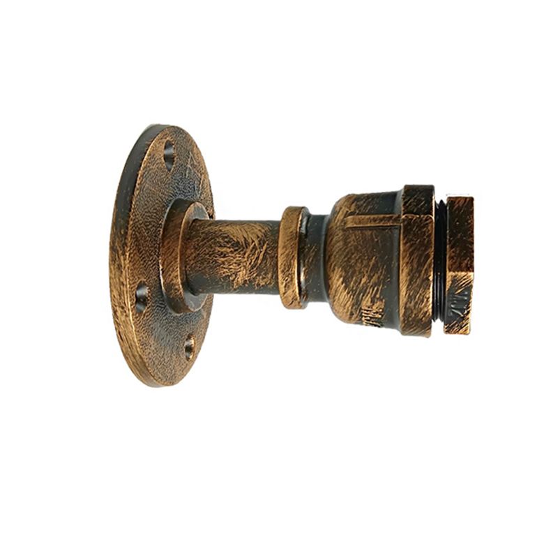 Industrial Metal Wall Sconce Pipe Shape Wall Light for Bedroom in Rust