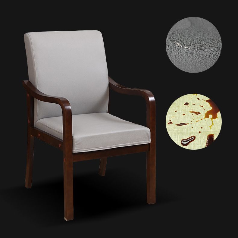 Fauteuil de salle à manger rembourré moderne, fauteuil de salle à manger à dossier solide avec pieds en bois