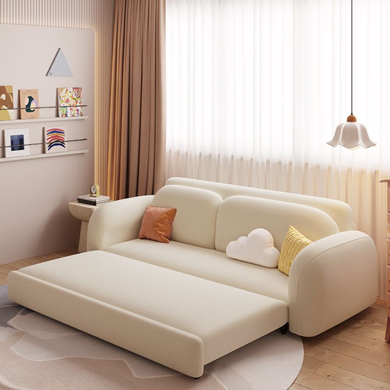 Modern & Contemporary Fabric Removable White Futon Sleeper Sofa