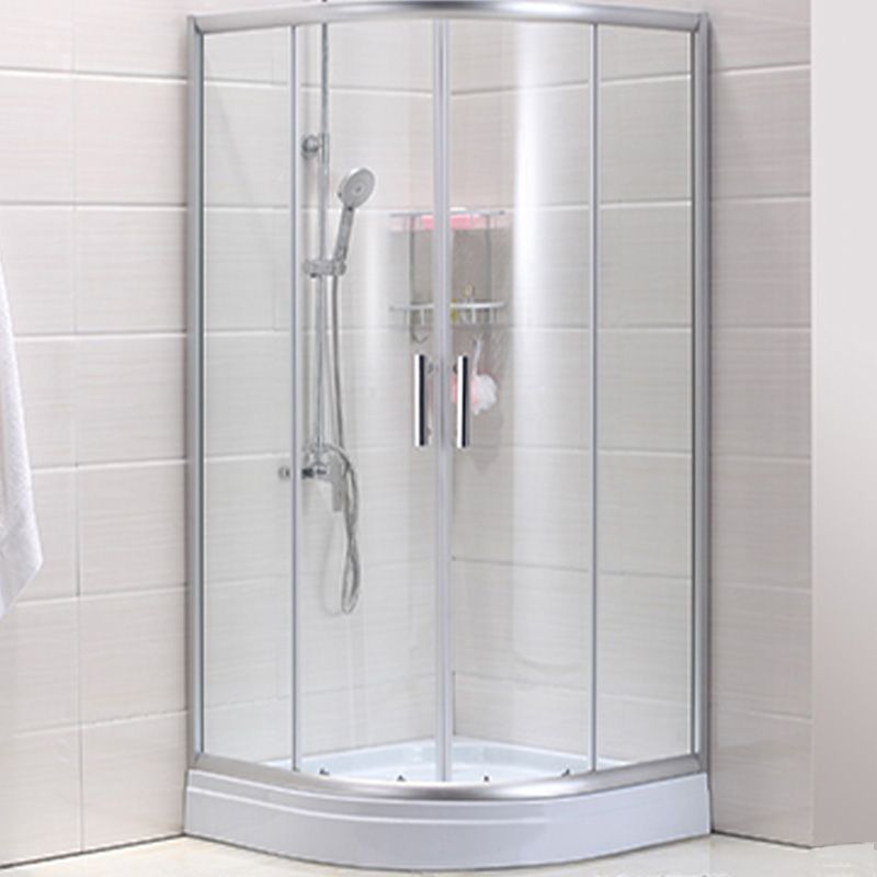 Semi-Frameless Shower Bath Door Double Sliding Shower Doors Patterned