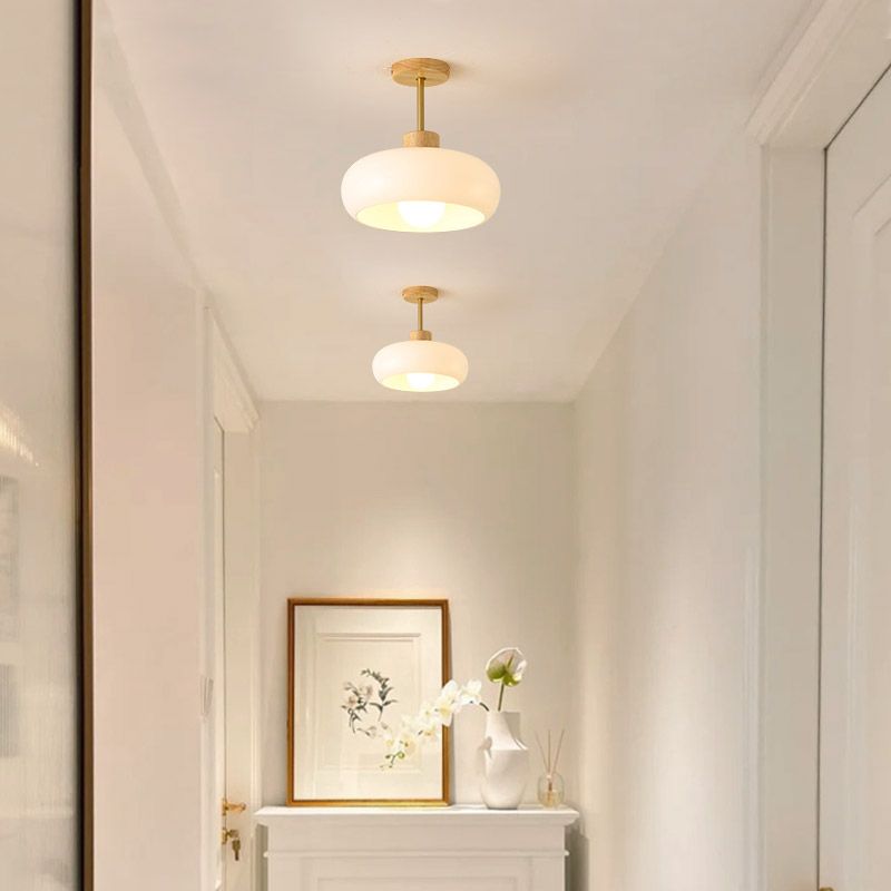 Nordic Ceiling Light Wooden Flush Mount Ceiling Light Fixture for Bedroom
