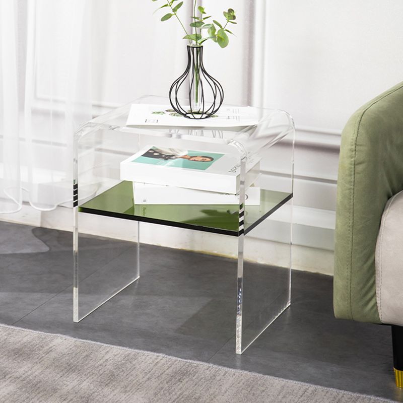 12" Wide Glam Corner Table Acrylic Storage Accent Side Table