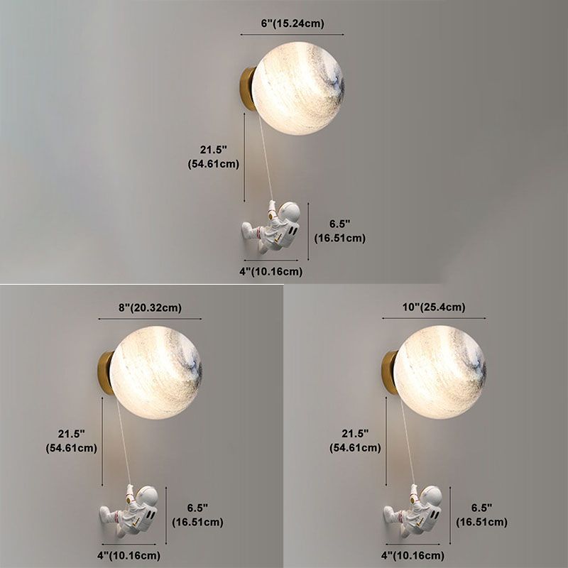 Modern Style Wall Mount Light 1-Light LED Wall Sconce Light with Glass Shade for Bedside