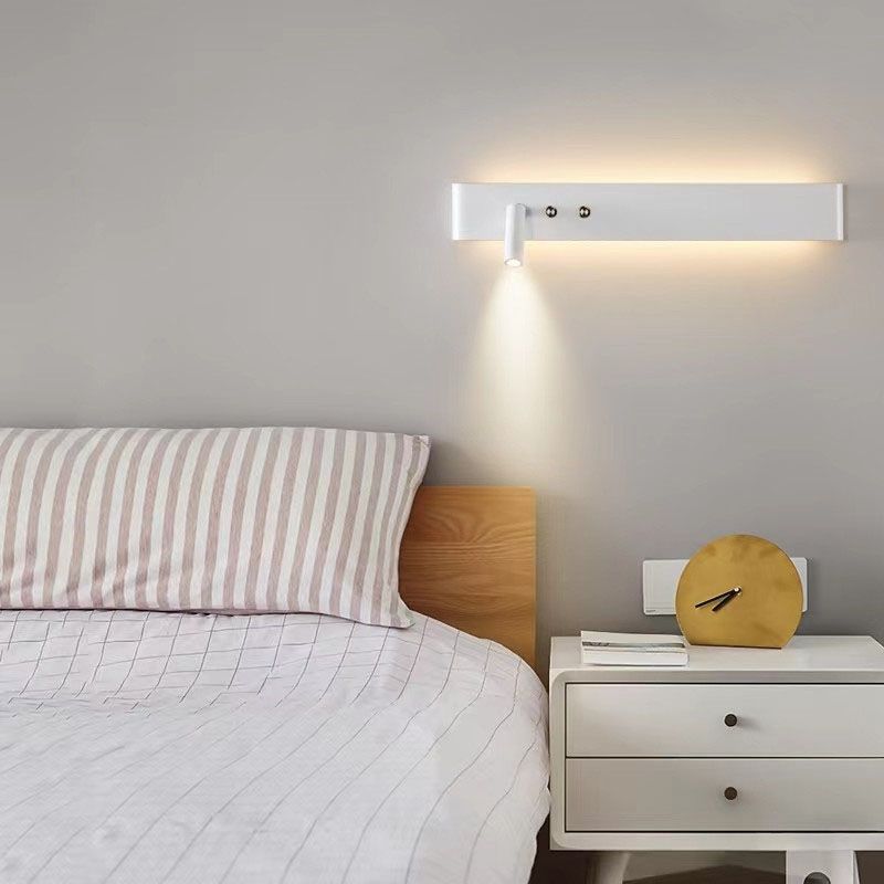 Modern Minimalist LED Wall Light Rectangular Iron Wall Lamp for Bedroom