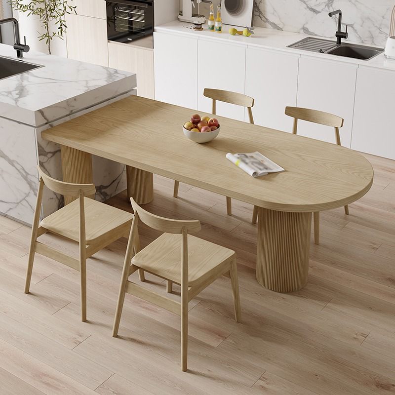 Irregular Shape Pine Wood Table for Restaurant Nature Island Table with 3 Legs