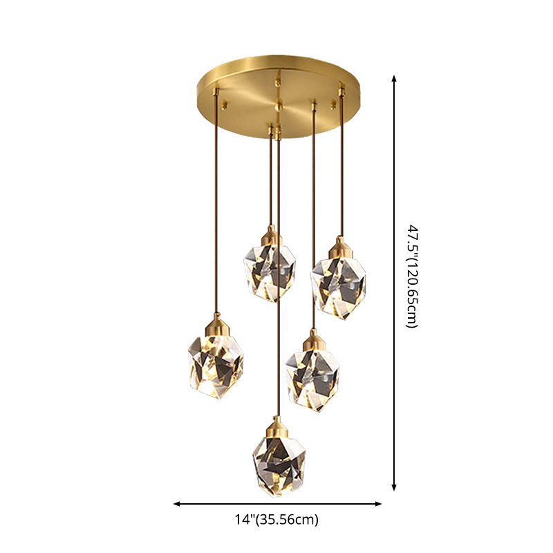 Ultra-moderne Einfachheit Diamant Multi-Licht Anhänger Kristall Suspension Anhänger Licht für das Restaurant