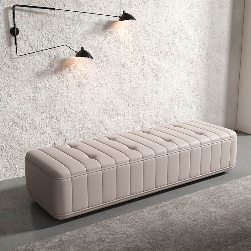 Rectangle Backless Entryway Bench Modern Seating Bench with Upholstered