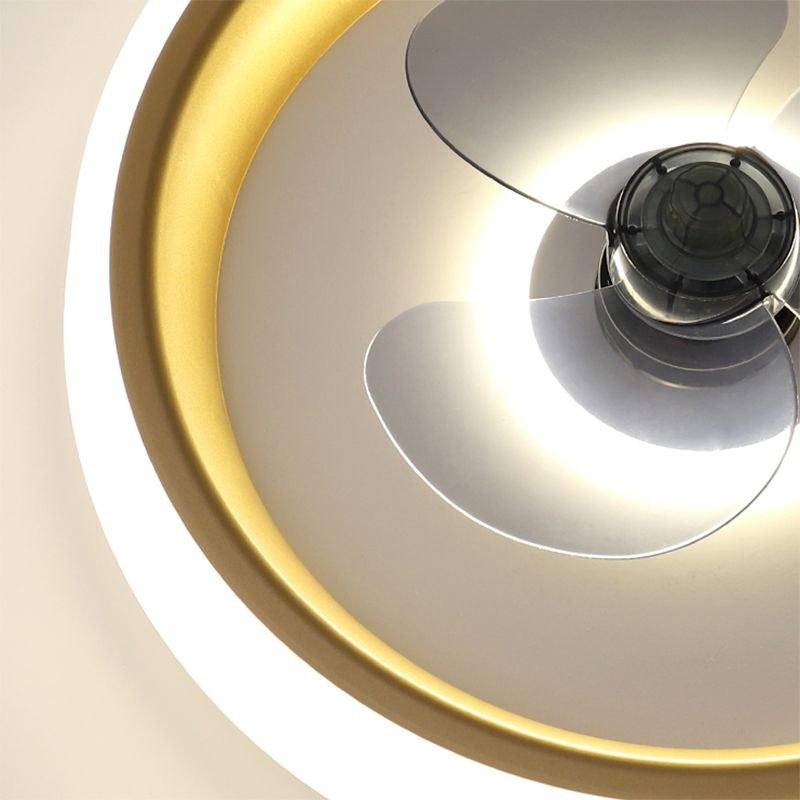 Fernbedienungssteuerungs -LED -Deckenlüfter Macaron Acryl Schlafzimmer Halbflush -Halterung Lampe