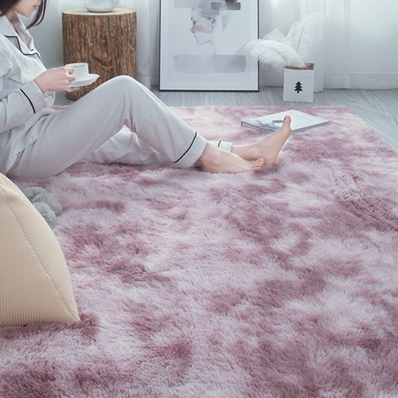 Simple Multicolor Modern Rug Polyester Tie-Dye Effect Area Rug Non-Slip Backing Carpet for Living Room