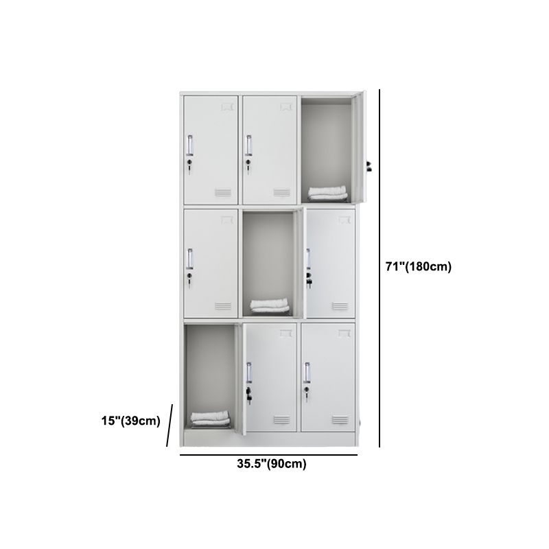 Grey Steel Wardrobe Armoire Contemporary Hinged Wardrobe Cabinet