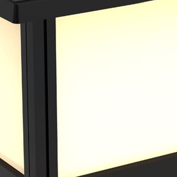 Simple LED Pillar Light Geometric Solar Lighting Fixture for Backyard