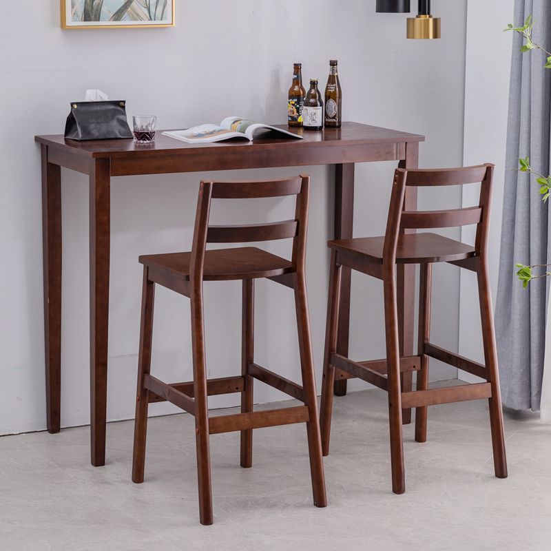 Traditional Rectangle Solid Wood Living Room Bar Dining Table