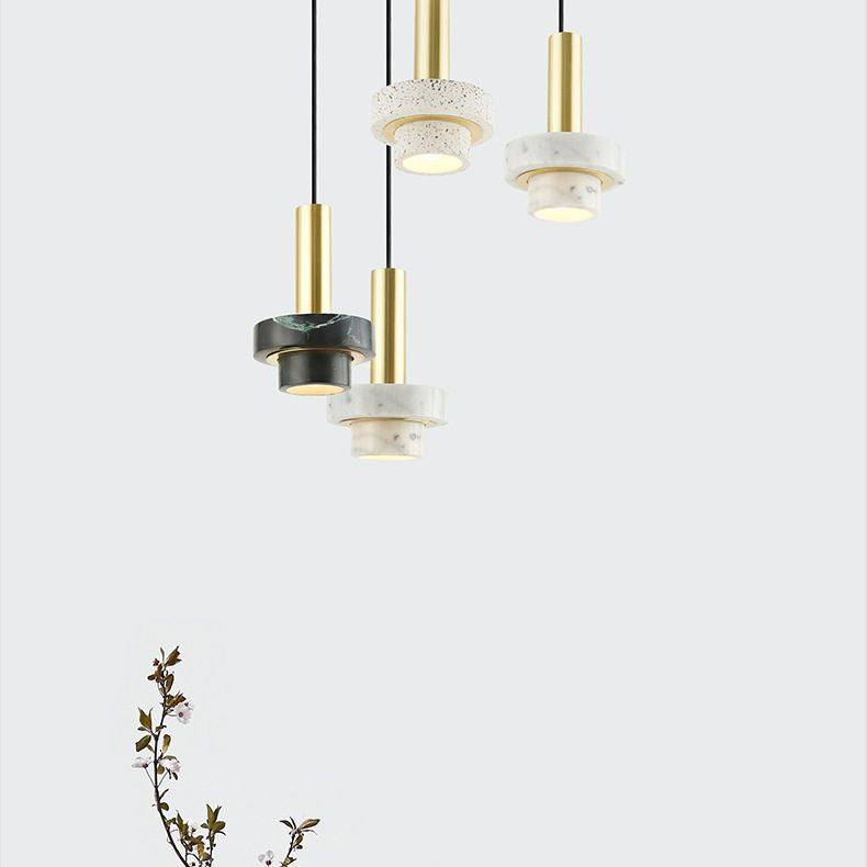 Tiered Pendant Light Fixture Minimalist Style Stone Ceiling Pendant Light for Bedroom