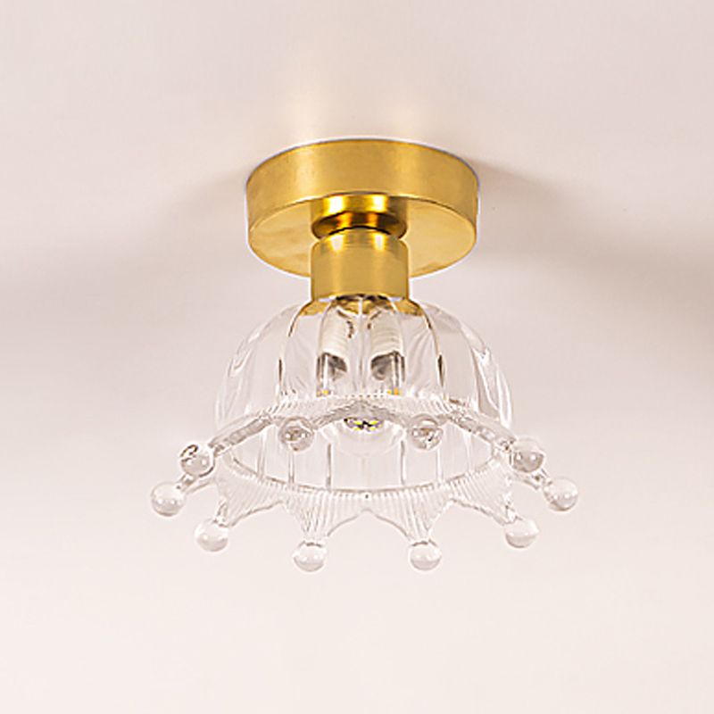 Multi-fosses contemporaines Verre de luminaire luminaire 1 Light Flush Mount Lights in Gold