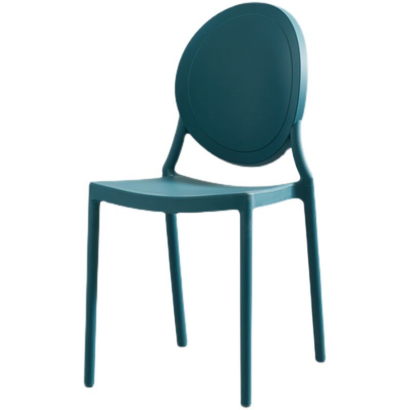 Chaises de salle à manger scandinaves en plastique sans accoudoirs, chaises d'appoint empilables (Ensemble de 4)