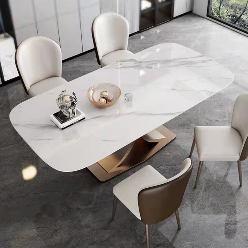 Modern Sintered Stone Top Dining Set Rectangle 1/5/6 Pieces Dining Room Table Set