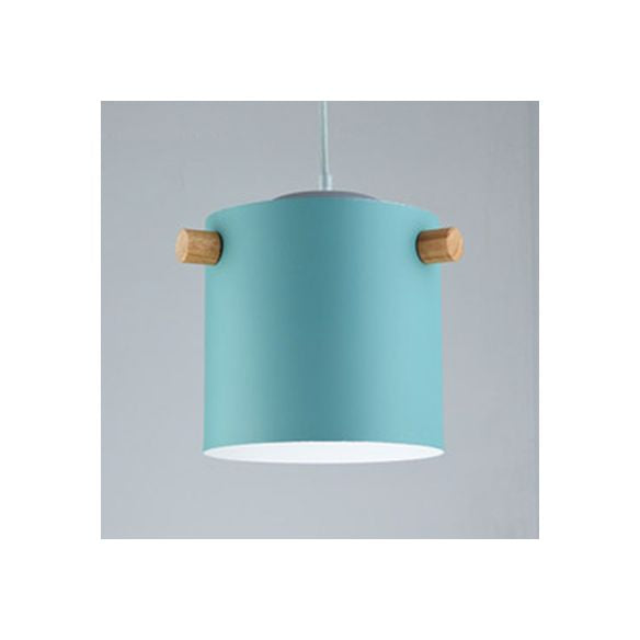 Bonbonfarbene zylindrische Suspension Licht Ein leichtes Macaron Aluminium Blau/Grün/Rosa/Weiß/Gelb Anhänger Licht für Korridor