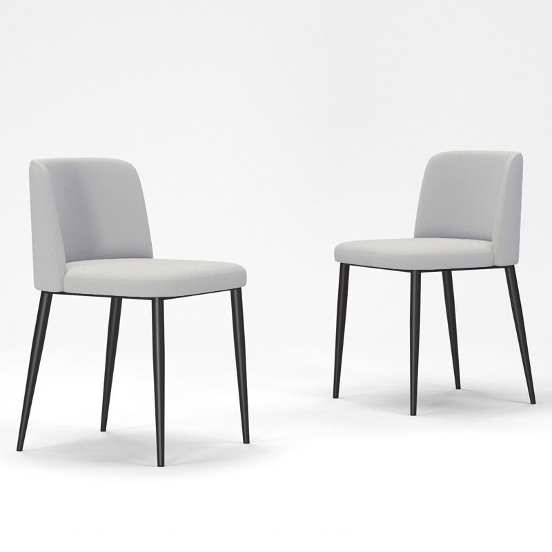 Upholstered Armless Dining Chair Metal Kitchen Dining Side Chair