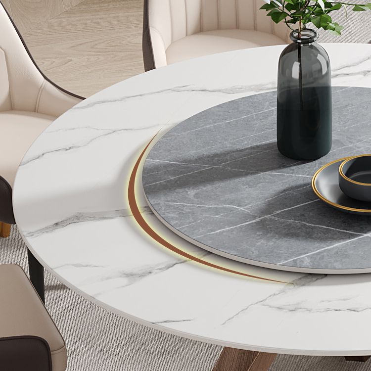 Runde Möbel Luxusstil Steinstativ Basis Esstisch mit Plattentable