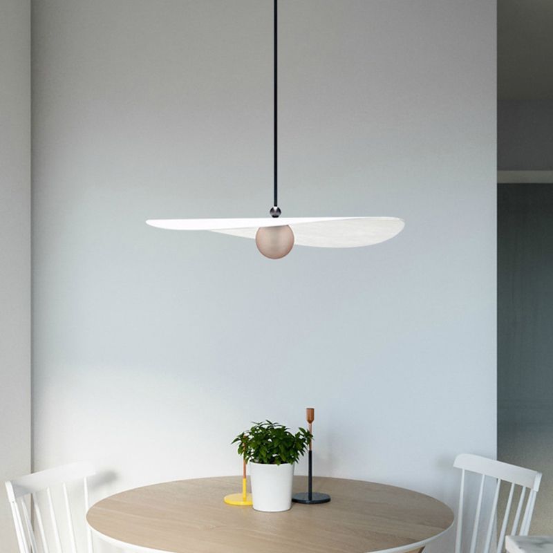 Luz de techo colgante delgado blanco Minimalista 1 Lámpara de suspensión acrílica ligera para dormitorio