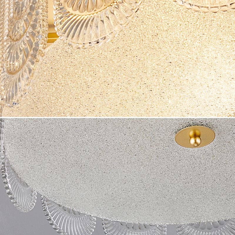 Simple Flush Mount Ceiling Lighting Contemporary Glass Ceiling Light in Gold