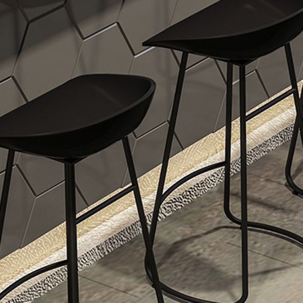 Industrial Armless Backrest Counter Stool Iron Cafe Bar Stool with Acrylic Seat and Pedal
