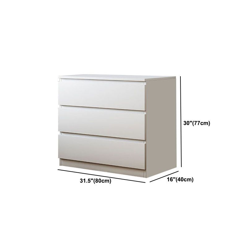 16" D White Wooden Dresser Modern Style Multi Drawers Storage Chest