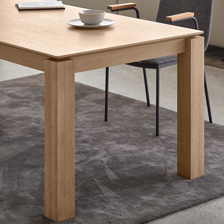 Rectangle Pine Wood Dining Table Industrial Kitchen Table with 4 Legs