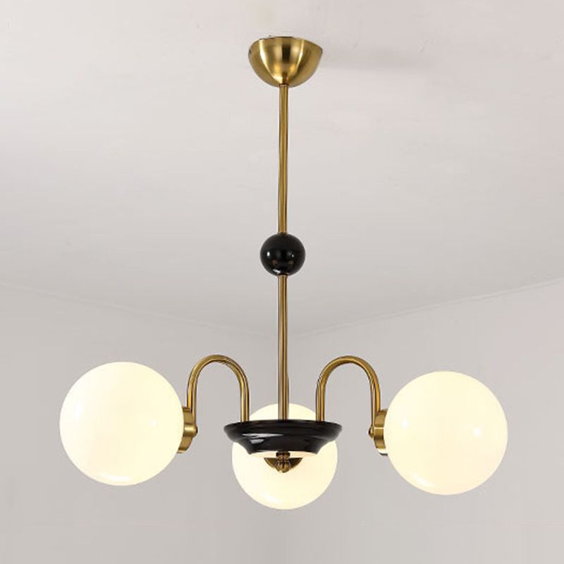 Milk Globe White Globo de estilo moderno Múltiples luces Multi-luz Simplicidad de metal Simplicidad para sala de estar