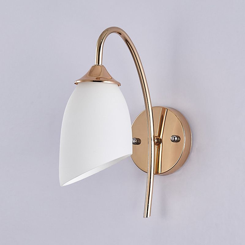 Contemporary Golden/Black Vanity Light Glass 1 Light Wall Light Sconces