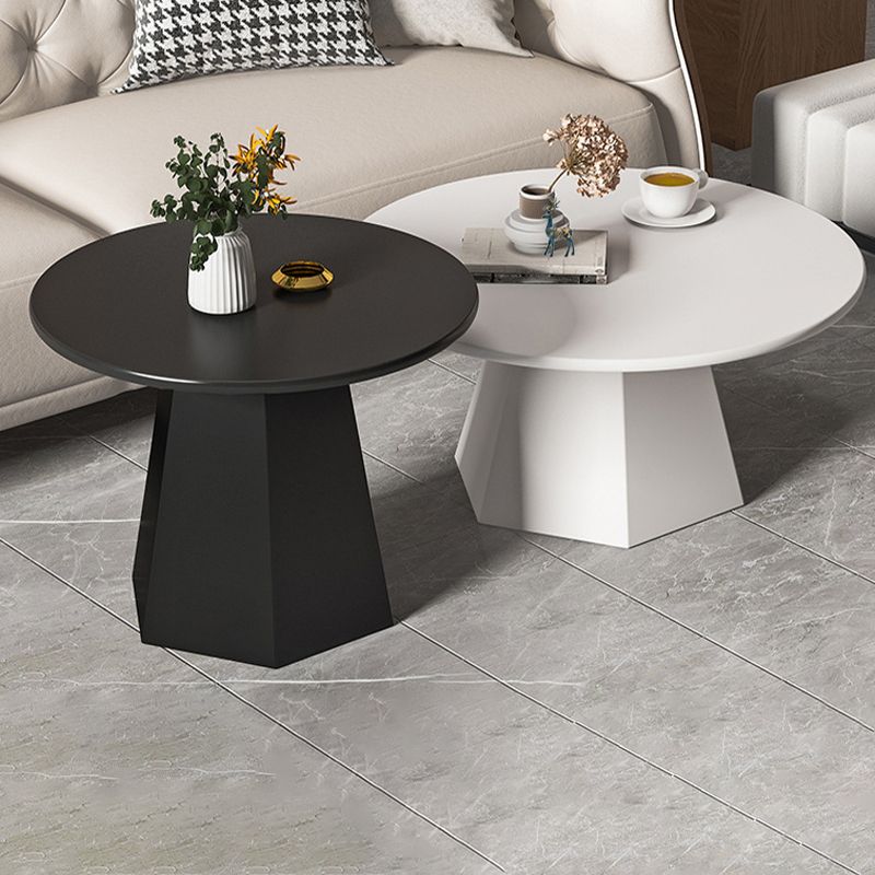 Iron Geometric Coffee Table Round Coffee Table for Living Room