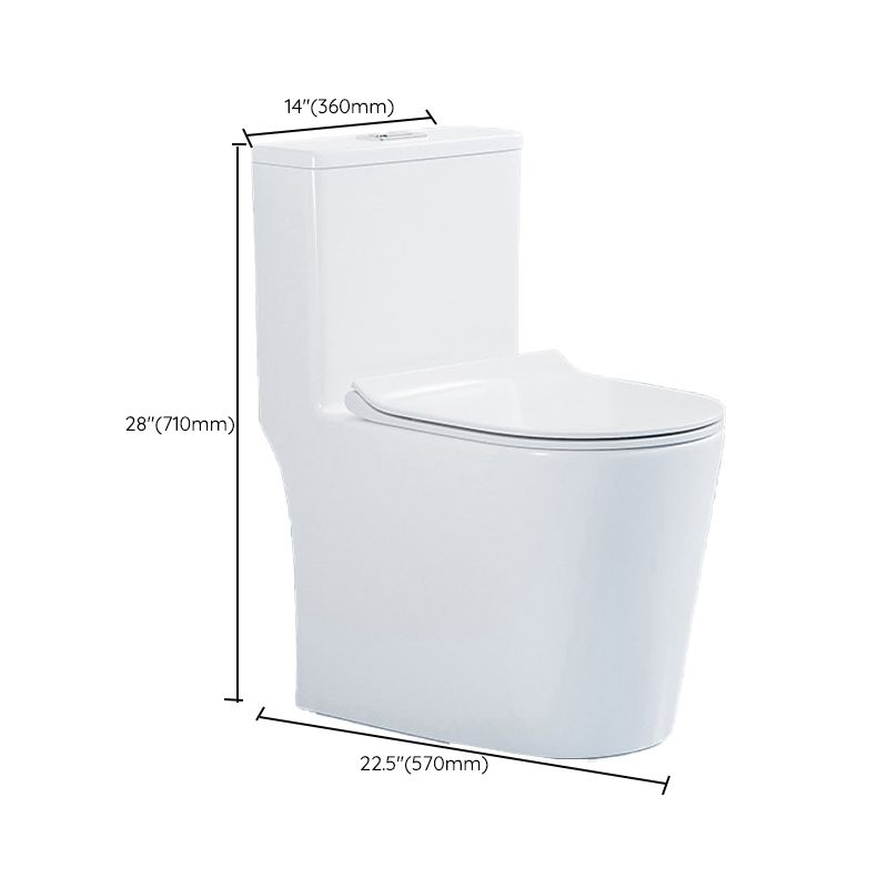 Modern Seat Included Flush Toilet 1-Piece White Urine Toilet for Bathroom