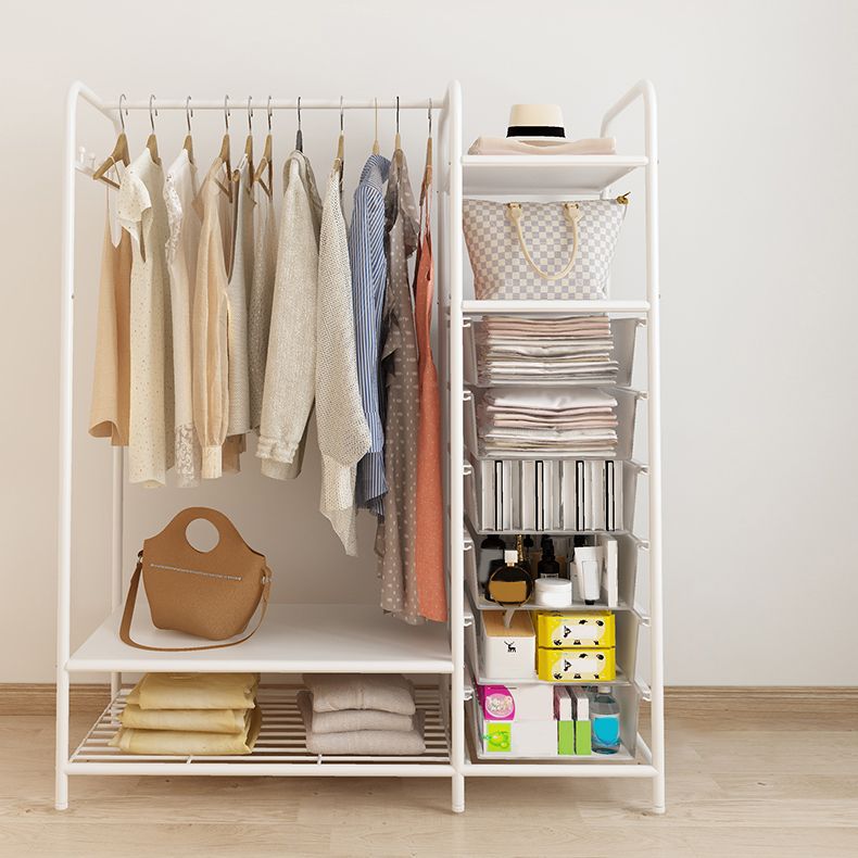 Contemporary Metal Wardrobe Cloth Rod Included Wardrobe Closet for Bedroom