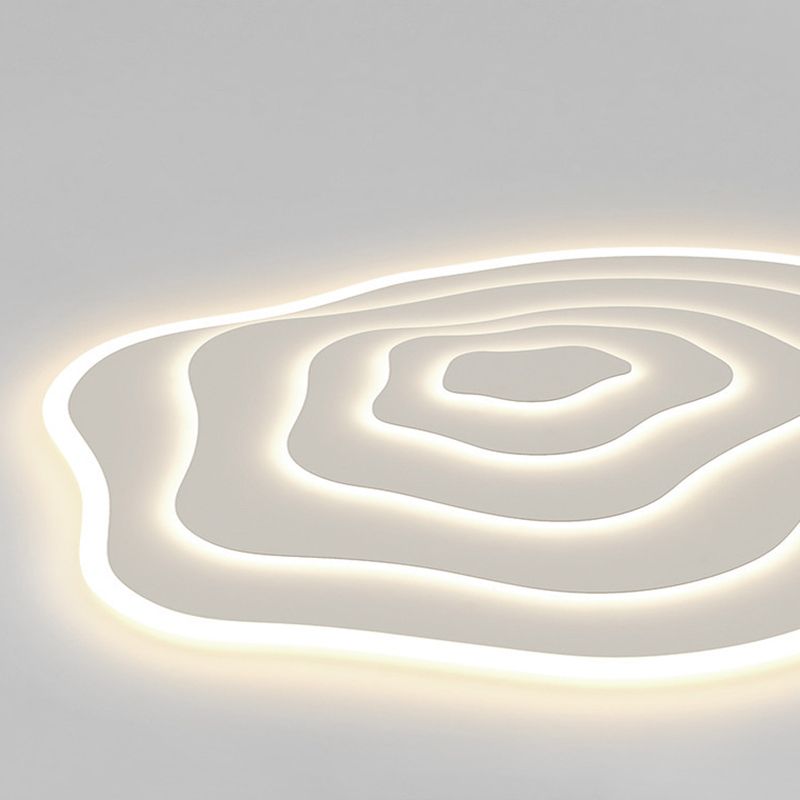 Single White Modern LED Flush Mount Lighting Unique Ceiling Light for Bedroom