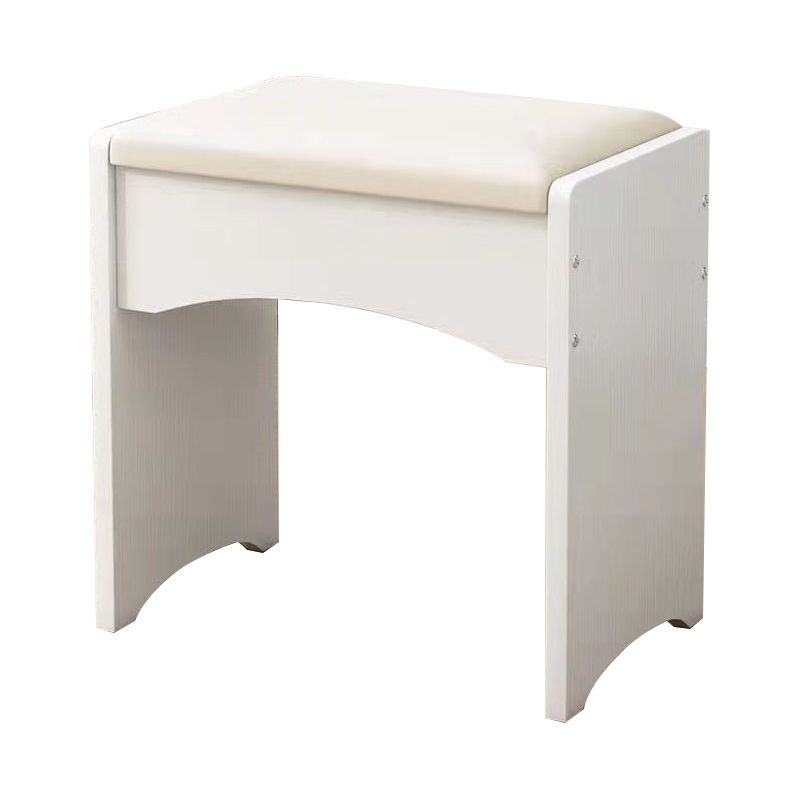 Modern PU Leather Ottoman Plain Rectangle Wood Frame Fade Resistant Target Pouf