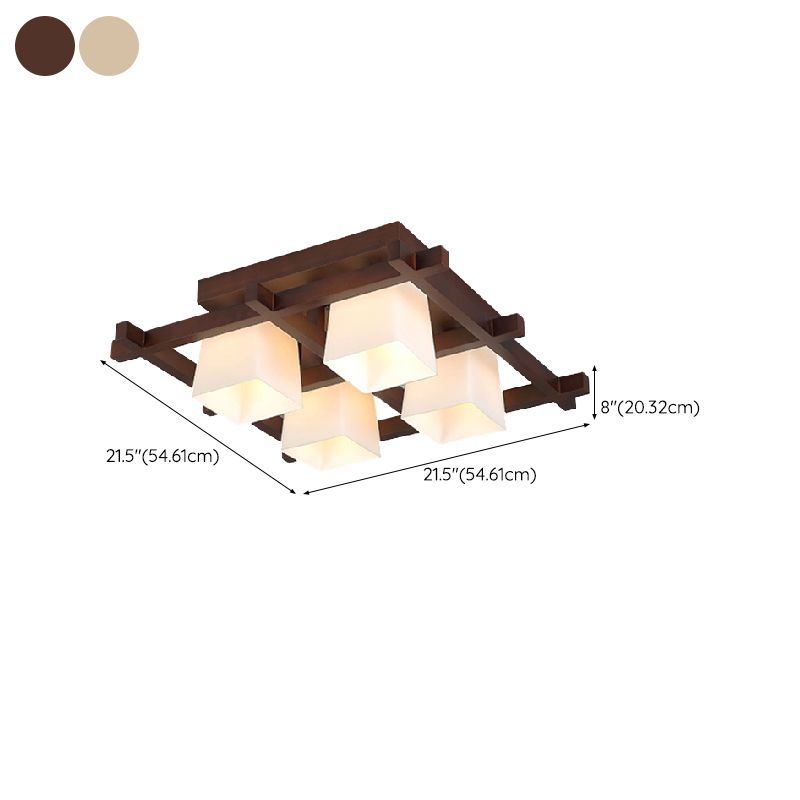 Modern Simple Wooden Ceiling Light Geometry Shape Ceiling Lamp for Bedroom