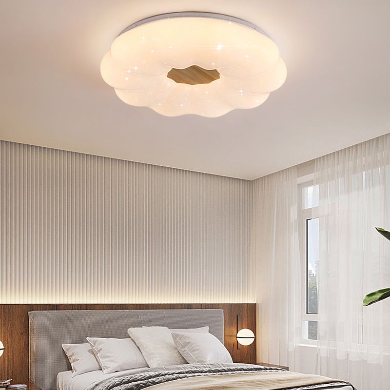 Nordic Ceiling Light Fixture Wooden LED Flush Mount for Bedroom